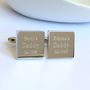 Personalised Square Silver Plated Daddy Tile Cufflinks, thumbnail 2 of 3