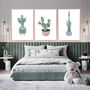 Set Of Three Cactus Plant Scandi Wall Art Prints, thumbnail 2 of 5