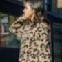 Beige Three Quarter Zip Leopard Print Jumper, thumbnail 3 of 6