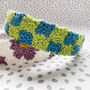 Green And Blue Chequered Girl's Headband, thumbnail 2 of 3