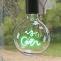 Gin Text Light Bulb And Table Lamp, thumbnail 4 of 6