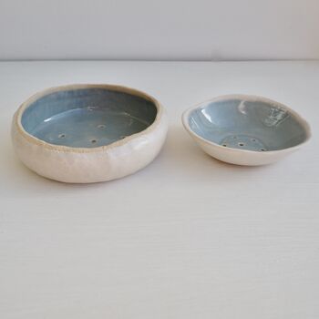 Handmade Powder Blue Ceramic Soap Dish, 5 of 11