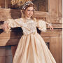 Girl's Gold Regal Princess Dress Up Costume, thumbnail 5 of 6