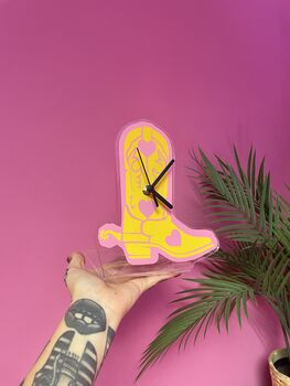 Cowboy Boot Decorative Clock Silent Movement, 2 of 5