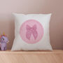'Ribbon Bow' New Baby Girl / Christening Cushion, thumbnail 1 of 2