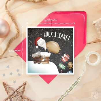 Presents Sack Funny Santa Christmas Card Rude Cheeky, 3 of 4