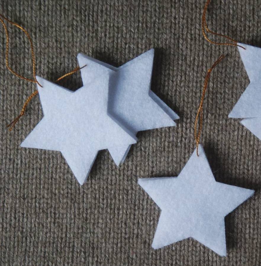 Star Christmas Tree Ornaments White Set Six