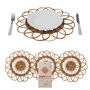 Set Four Round Rattan Placemat Dining Table Mats, thumbnail 5 of 7