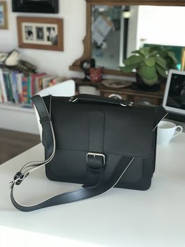 Black Leather Messenger Bag, 6 of 6