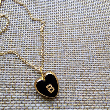 Vintage West German Initial Heart Necklace With Personalised Gift Pouch, 10 of 12