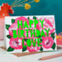 Neon Floral Papercut Birthday Four Pack, thumbnail 3 of 5