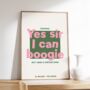 Yes Sir I Can Boogie Personalised Song Print, thumbnail 1 of 2