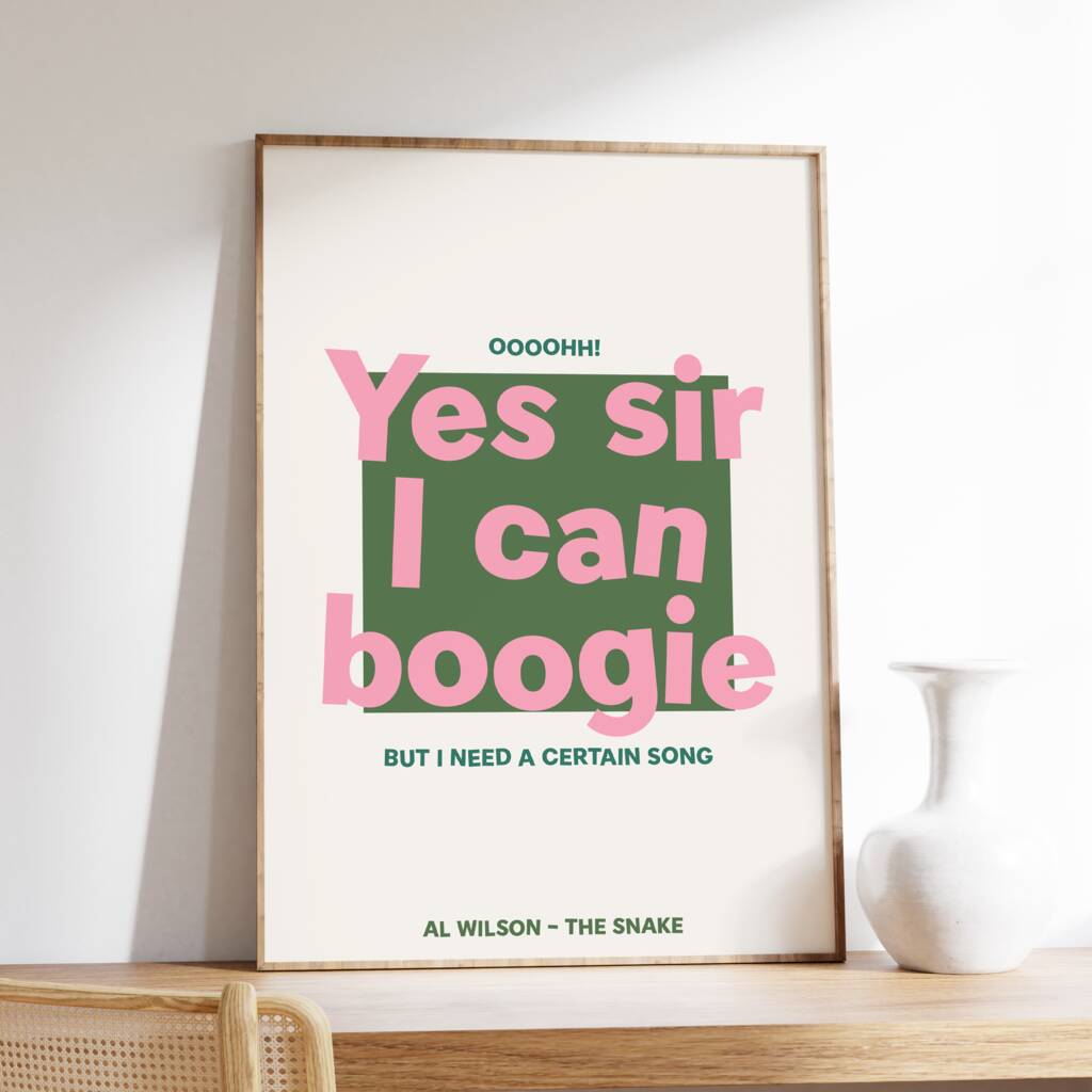 Yes Sir I Can Boogie Personalised Song Print, 1 of 2