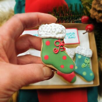 Mini Christmas Stocking Cookie Letterbox Gift, 2 of 3