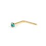 9ct Gold L Shaped Round Cz Crystal Nose Stud Pin, thumbnail 6 of 9