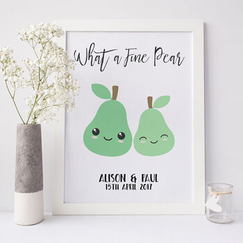 Personalised Fine Pear Wedding Print, 4 of 6