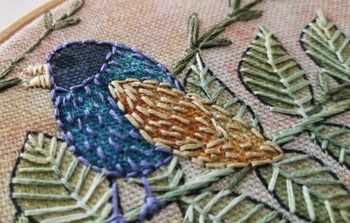Summer Birdsong Linen Embroidery Pattern Design, 8 of 10