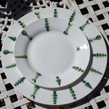 Topiary Hand Decorated Bone China Large Side Plate, 3 of 4