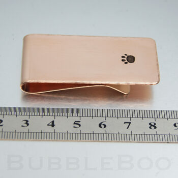 Copper Money Clip With Hand Stamped Paw Print, 3 of 5