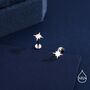 16 G Starburst Internally Threaded Flat Back Earrings In Sterling Silver, thumbnail 4 of 11
