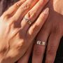Stainless Steel Couple Golden Band Promise Ring Set, thumbnail 7 of 7