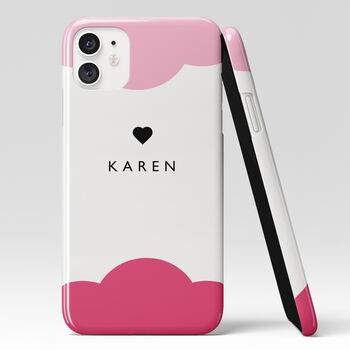 Personalised Pink Scallop Phone Case, 3 of 6
