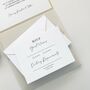 Nude, White And Gold Bunny Tails Wedding Invitation, thumbnail 5 of 7