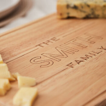 Personalised Family Name Wooden Cheese Board, 3 of 4