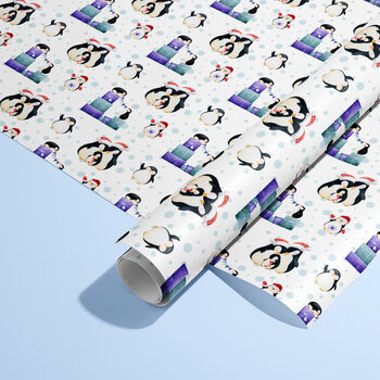 Penguin Family Wrapping Paper Roll Or Folded, 2 of 3