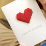 Personalised 4th Linen Anniversary Origami Heart Card, thumbnail 5 of 7