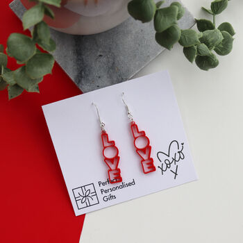 Love Drop Acrylic Red Earrings, 7 of 11