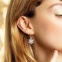 Sterling Silver Snowflake Hook Earrings, thumbnail 2 of 5