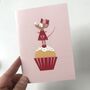 Miss Mouse And Cupcake Birthday Card, thumbnail 2 of 4