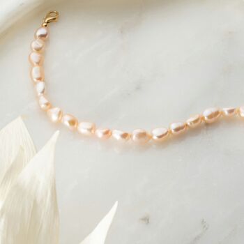 Freshwater Pink Baroque Pearl Necklace, 6 of 7