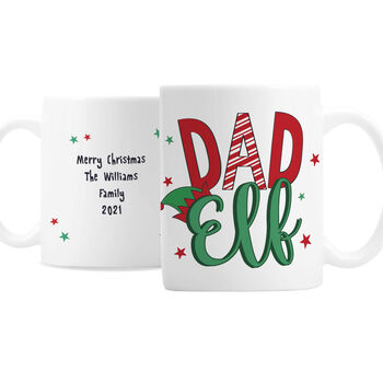Personalised Dad Elf Mug, 2 of 3