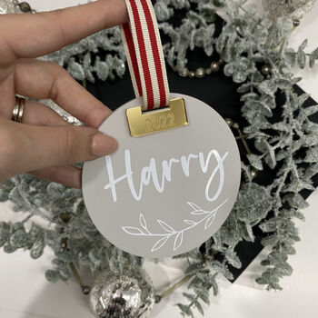 Luxury Personalised Christmas Decoration 2022 Five, 2 of 5