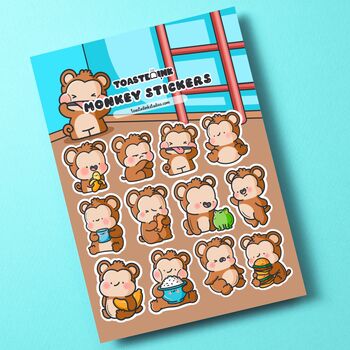 Monkey Sticker Sheet | Cute Stickers, 3 of 5