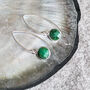 Emerald Sterling Silver Drop Earrings, thumbnail 1 of 6