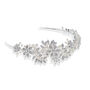 Blanche Silver Plated Pearl Cluster Bridal Headband, thumbnail 2 of 7