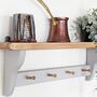 Cottage Style Wooden Shelf With Peg Rail Bancha Green, thumbnail 2 of 5