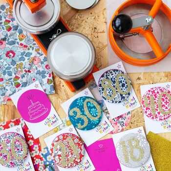 Personalised Baby Shower Badge Floral Fabric, 2 of 5