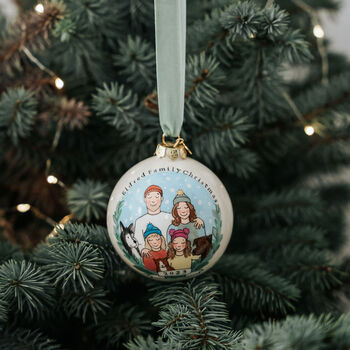 Family Portrait Christmas Bauble, 2 of 4