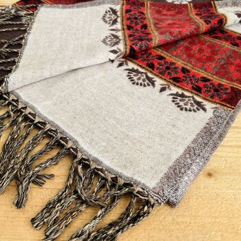 Handwoven Brown Boho Recycled Cotton Throw Blanket, 2 of 11