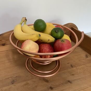 Spiral Copper Fruit Bowl, Handmade Copper Bowl, 5 of 9