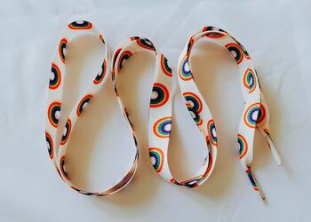 Childrens/ Kids Shoe Laces Football/ Rainbow Design, 3 of 3