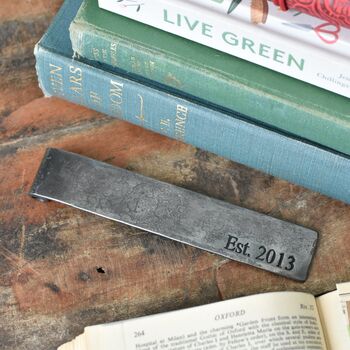 11th Anniversary Gift, Raw Steel Forged Scroll Bookmark, 3 of 11