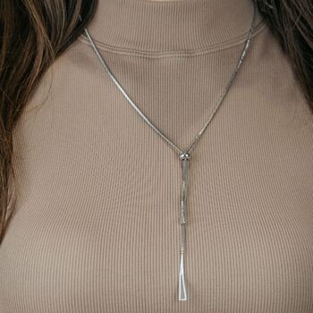 Y Shape Triangle Long Gold/Silver Plated Lariat, 4 of 6