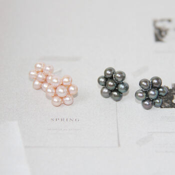 Pearl Flower Stud Earrings, 8 of 12