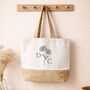 Personalised Birth Flower Initials Canvas Tote Bag, thumbnail 2 of 3