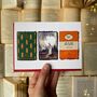 Six Retro Christmas Cards: Books, Stamps And Kings, thumbnail 2 of 4